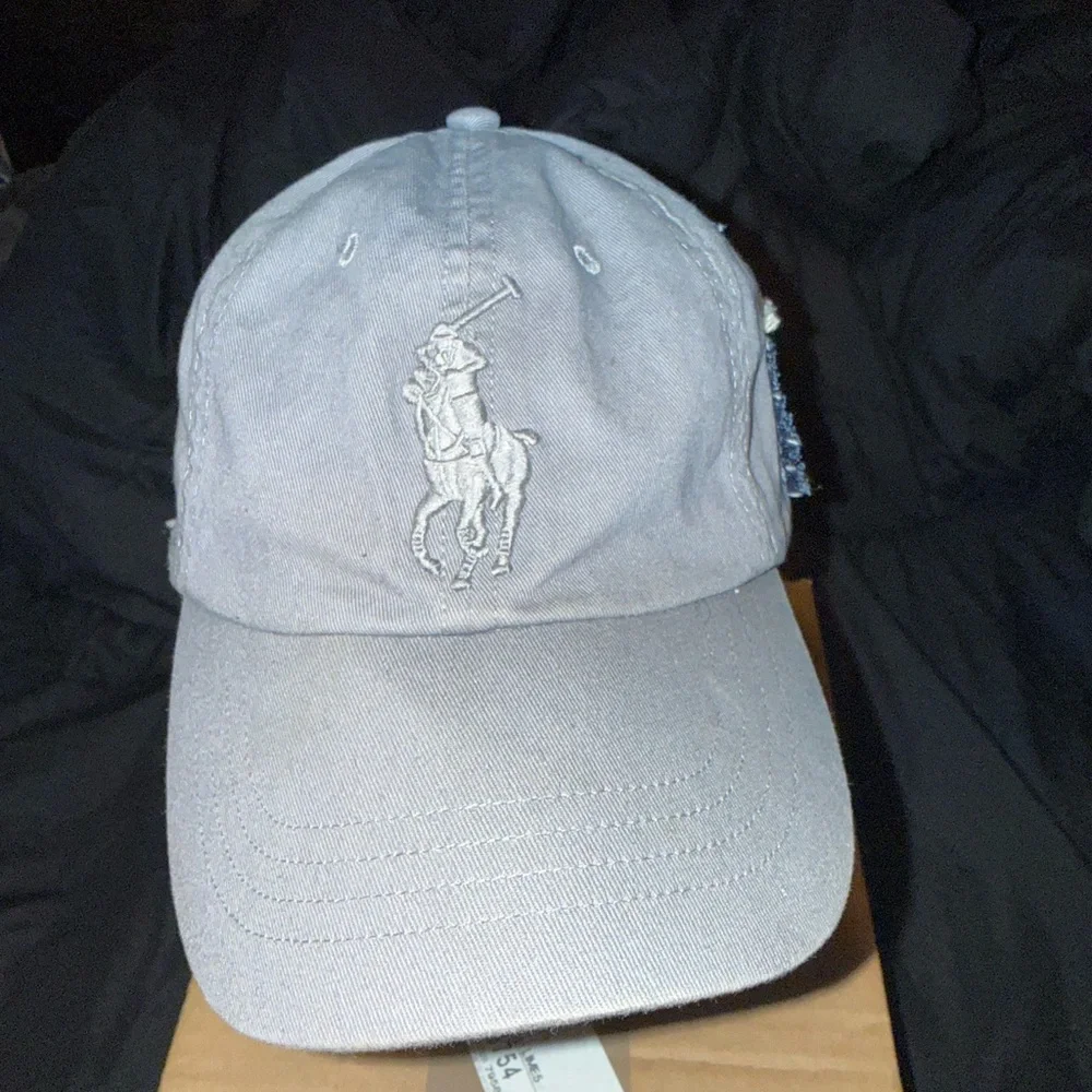Polo Cap Grey big logo #3 🇺🇸 leather strap OS sendoffers followcloset RARE - Picture 1 of 8